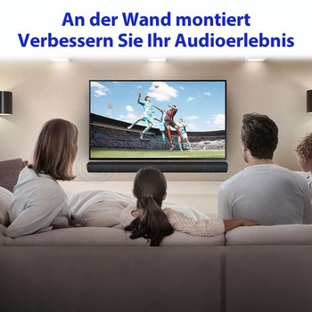 Univerzálny nástenný držiak soundbaru, čierny, kompatibilný so soundbarmi pre televízory