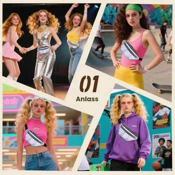 Doplnky FUIPVGI 90. rokov, outfit z 80. a 90. rokov pre ženy, outfit z 90. rokov pre ženy so slnečnými