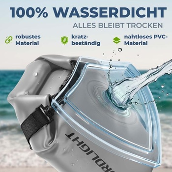 Nordlight Dry Bag Vodeodolná taška Vodeodolná taška Taška na nosenie 5 l Šedá (nepriehľadná)