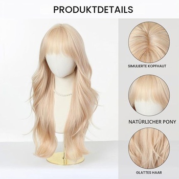 Syntetická parochňa Esmee Lang Wavy Blonde s ofinou pre ženy, blond 1368-1
