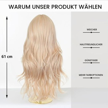 Syntetická parochňa Esmee Lang Wavy Blonde s ofinou pre ženy, blond 1368-1