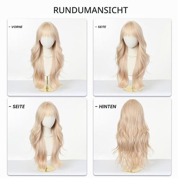 Syntetická parochňa Esmee Lang Wavy Blonde s ofinou pre ženy, blond 1368-1