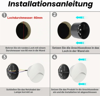 Schodišťová světla FWoche FWRAW02-8, 8 ks