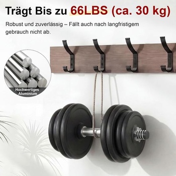 Optish 6dielne nástenné háčiky na kabáty, čierne šatníkové háčiky na priskrutkovanie na akustické panely,