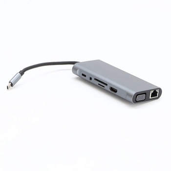 DEMKICO 11v1 USB C Hub Multiport adaptér s 4K HDMI, 1080P VGA, 100W PD, USB 3.0, USB 2.0 porty,