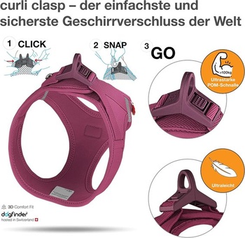 Postroj na vestu s kudrnatou sponou Air-Mesh Ruby M