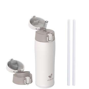 AORIN nerezová termoska/fľaša na vodu 500/750/950ml | 2 nepriepustné viečka so slamkou, udržuje nápoje