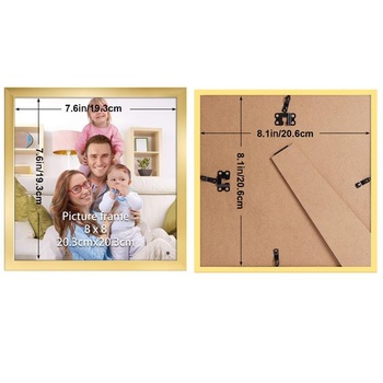 Giftgarden Zlatý fotorámeček 20x20 cm - Elegantní plastový fotorámeček zlatý 8 x 8 palců