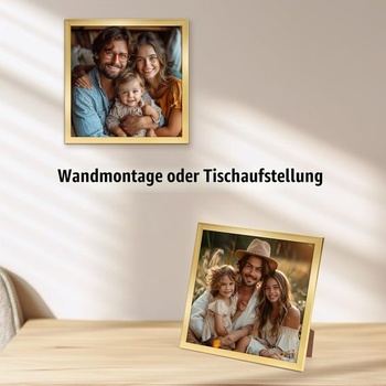Giftgarden Zlatý fotorámeček 20x20 cm - Elegantní plastový fotorámeček zlatý 8 x 8 palců