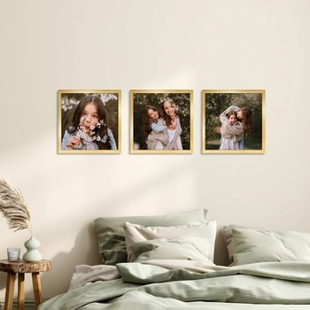 Giftgarden Zlatý fotorámeček 20x20 cm - Elegantní plastový fotorámeček zlatý 8 x 8 palců