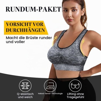 Dámska športová podprsenka AUYAO, bez kostíc, športový korzet s vypchávkou, veľkosť M, šedá