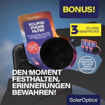 Brýle Eclipse, balení 12 kusů s filtrem pro smartphone – certifikace ISO 12312-2 a CE, bezpečné