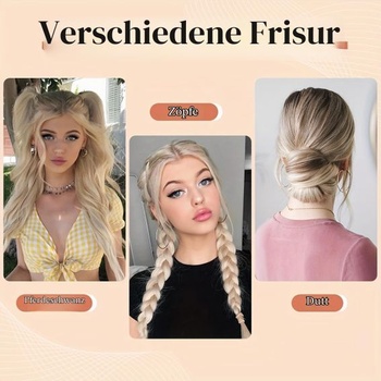 Dvojdielna parochňa Lilbitty s vrkôčiky, príčesok s vlnitými a kučeravými gumičkami, syntetický drdol a