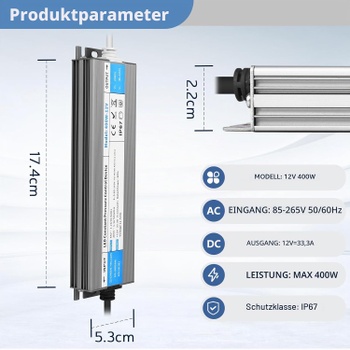Napájecí zdroj YOODI 400W AC 230V na DC 12V