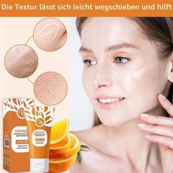 Exfoliační gel s pomerančovými enzymy, přírodní pomerančový peeling, čisticí a hydratační krém na