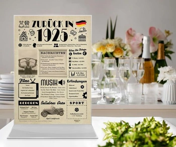 Dárky k 101. narozeninám pro muže - Vtipná karta k 101. narozeninám pro ženy 1925 [A4 bez rámečku]