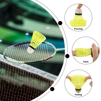 Bedmintonové loptičky, nylonové, 16 kusov, žlté a biele