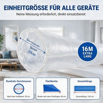 Airbag pro klimatizaci, 16m airbag pro klimatizace vyrobený ze zesíleného PP, řezatelné