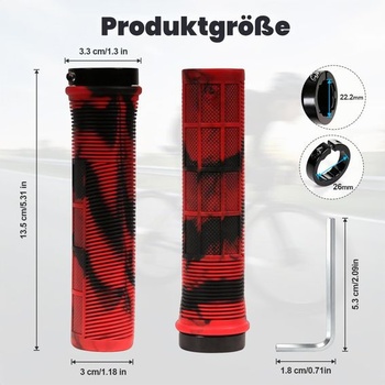 Gripy na riadidlá, univerzálne gripy na riadidlá 22 mm, ergonomické protišmykové gumové gripy na