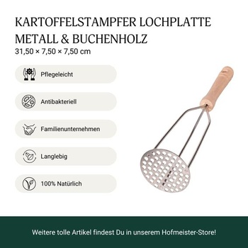 Šťuchadlo na zemiaky HOFMEISTER®, 31 cm, na zemiaky, zeleninu, zemiakové knedle a zemiakovú