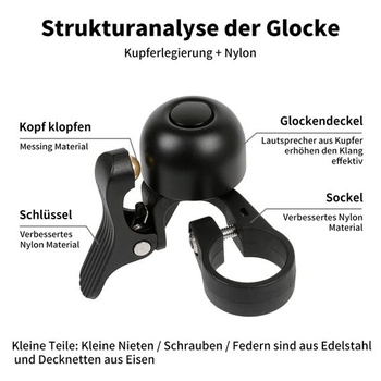 Hlasný zvonček na bicykel pre cestné a gravel bicykle - Kompatibilný s priemerom riadidiel 22-31,8 mm -