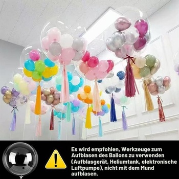 20 priehľadných balónikov Bobo, 35cm jumbo priehľadné balóniky Bobo, opakovane použiteľné bublinkové