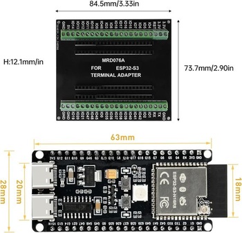 Diymore pro ESP32-S3 DevKitC-1 N16R8 modul, rozšiřující deska pro vývojovou desku ESP32 S3 s WiFi,