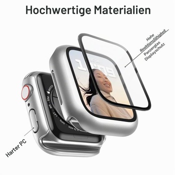 Pouzdro JETech s ochranou displeje pro Apple Watch Series 9/8/7 45mm, stříbrné Apple Watch Series 9