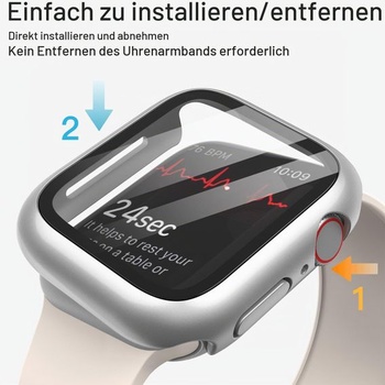 Pouzdro JETech s ochranou displeje pro Apple Watch Series 9/8/7 45mm, stříbrné Apple Watch Series 9