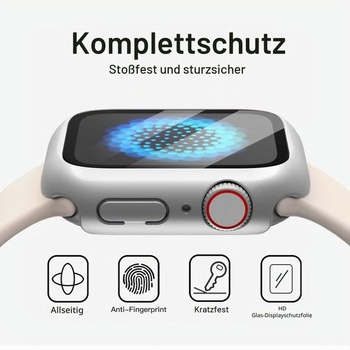 Pouzdro JETech s ochranou displeje pro Apple Watch Series 9/8/7 45mm, stříbrné Apple Watch Series 9