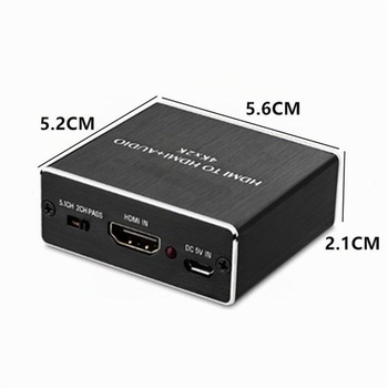 HDMI na HDMI audio extraktor, 4K x 2K audio extraktor, rozbočovač s 3,5 mm stereo audio rozbočovačom