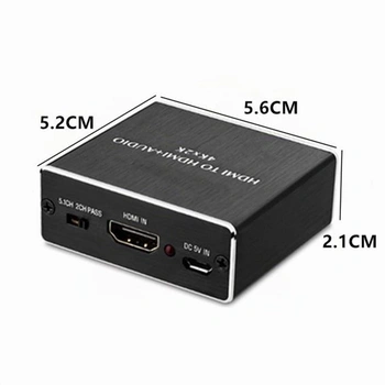 HDMI na HDMI audio extraktor, 4K x 2K audio extraktor, rozbočovač s 3,5mm stereo audio rozbočovačem