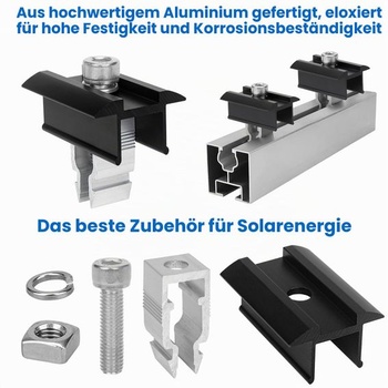 Súprava 6 koncových svoriek pre balkónové elektrárne, 30 mm; sada držiakov na montáž solárnych panelov;
