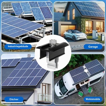 Súprava 6 koncových svoriek pre balkónové elektrárne, 30 mm; sada držiakov na montáž solárnych panelov;