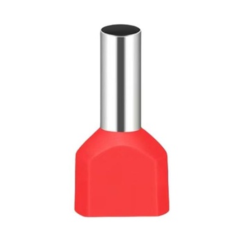 60 kusov 2 x 10,0 mm² červených krimpovacích elektrických káblových ôk, obsahujúcich elektrické