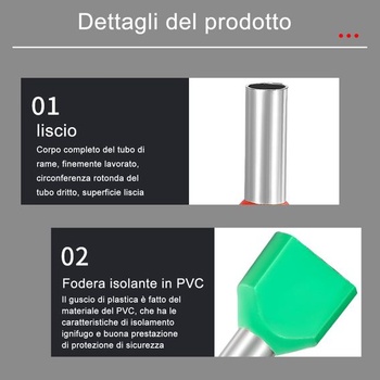 60 kusov 2 x 10,0 mm² červených krimpovacích elektrických káblových ôk, obsahujúcich elektrické