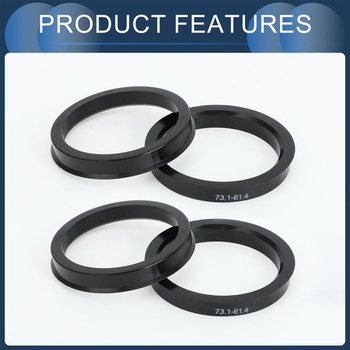 INFINAUTO Strediace krúžky pre náboje kolies, 4 kusy, pre náboje kolies, ABS plast, 61,4 mm