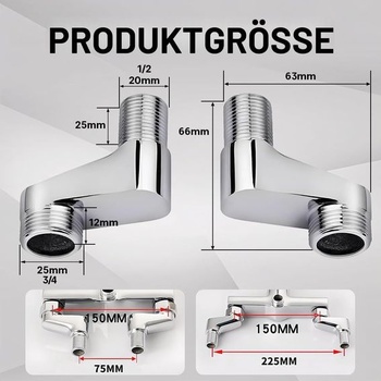 Adaptér na kohútik S-pripojenie 1/2 na 3/4