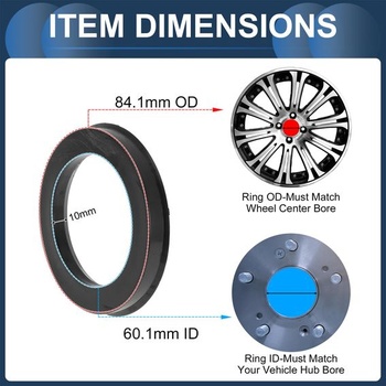 INFINAUTO Středicí kroužky náboje kol 84,1 mm až 60,1 mm 4 kusy pro auto