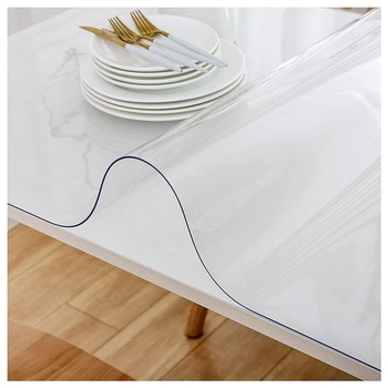 Priehľadná 2mm PVC ochranná fólia na stôl, utierateľná a vodeodolná pre domáce použitie, 90 x 40 cm