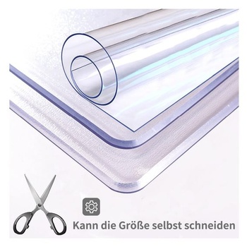 Priehľadný 2mm PVC chránič stola, utierateľný a vodeodolný pre domáce použitie, priehľadný - 2 mm, 100