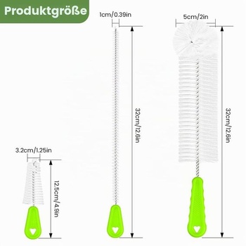Sada 3 kartáčů na lahve Vicloon, 32cm čisticí kartáče, kartáče z nerezové oceli a nylonu, kartáč na