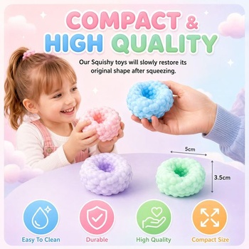 TOGETDREAM 4dielna chrumkavá hračka proti stresu, pomaly sa odrážajúce stresové loptičky, senzorické