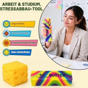 JoyLife Cheese and Butter Squishy 2 balenia, mäkká antistresová mačkacia hračka s pomalým stúpaním,