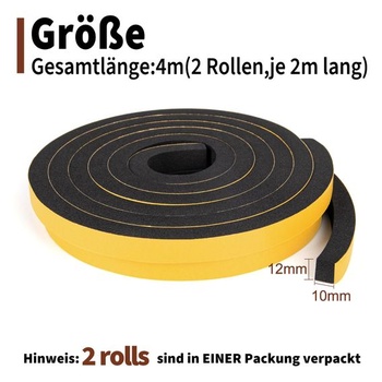 Těsnicí páska z pěnové gumy Yotache, kompresní páska 12 mm (Š) x 10 mm (H), izolační páska, těsnění