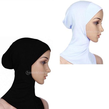 2/Sada muslimských pokrývek hlavy, hidžábových čepic, islámských šátků s vysokou elasticitou,