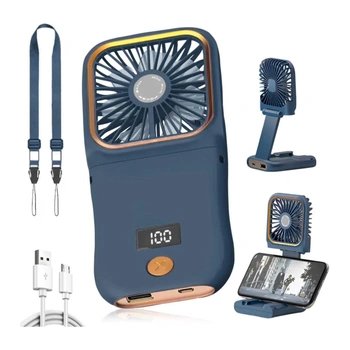 Prenosný ventilátor LULUWA mini 4v1, modrý