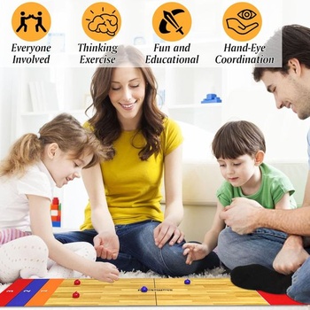 Sada stolních deskových her 4 v 1, stolní hry se shuffleboardem, bowling, curling, cornhole hra,