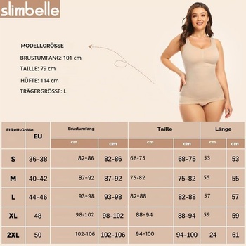 Dámske tielko SLIMBELLE, bezšvové tielko s odnímateľnými košíčkami, sťahujúca bielizeň na bruško, bezšvové,