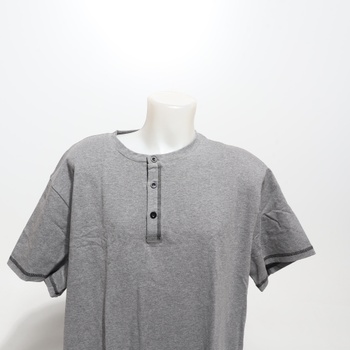 Pánske šedé tričko HMIYA Henley XXL